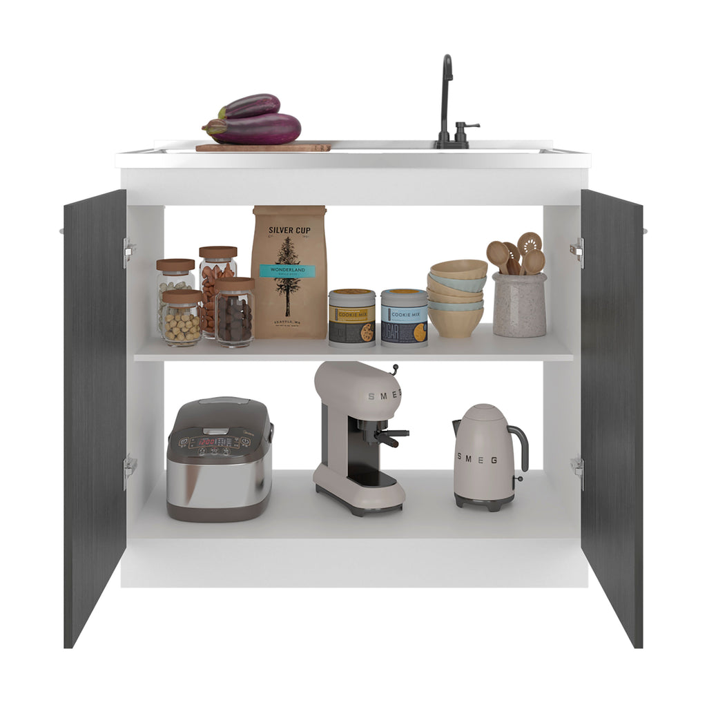 Salento Freestanding Sink with Double Door Cabinet - Engineered Wood