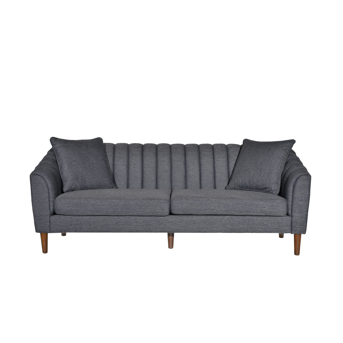 Contemporary 3 Seater Sofa with Button Tufted Accents - Dark Green or Beige