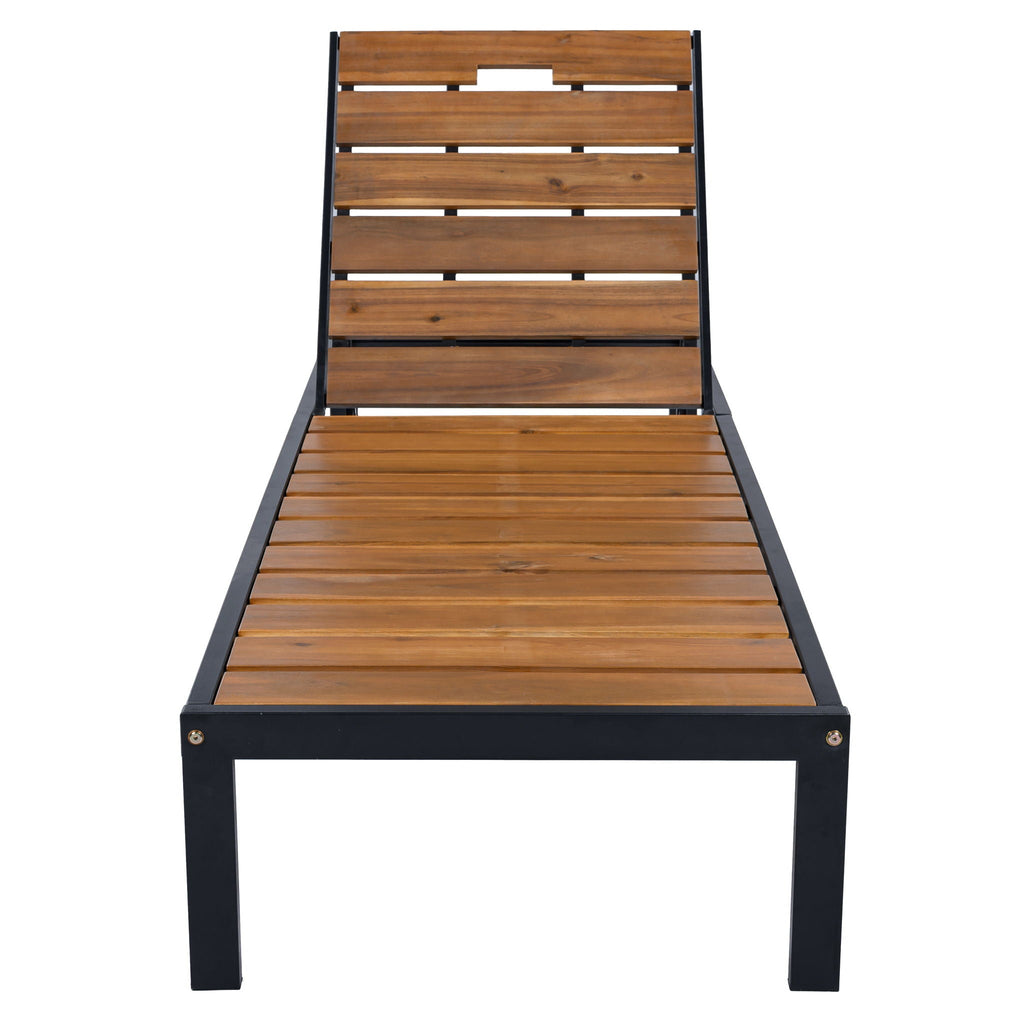 Outdoor Chaise with Adjustable Backrest - Light Brown or Dark Brown
