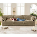 Modern 3 Seater Slipcovered Sofa with Deep Seats - Camel Corduroy