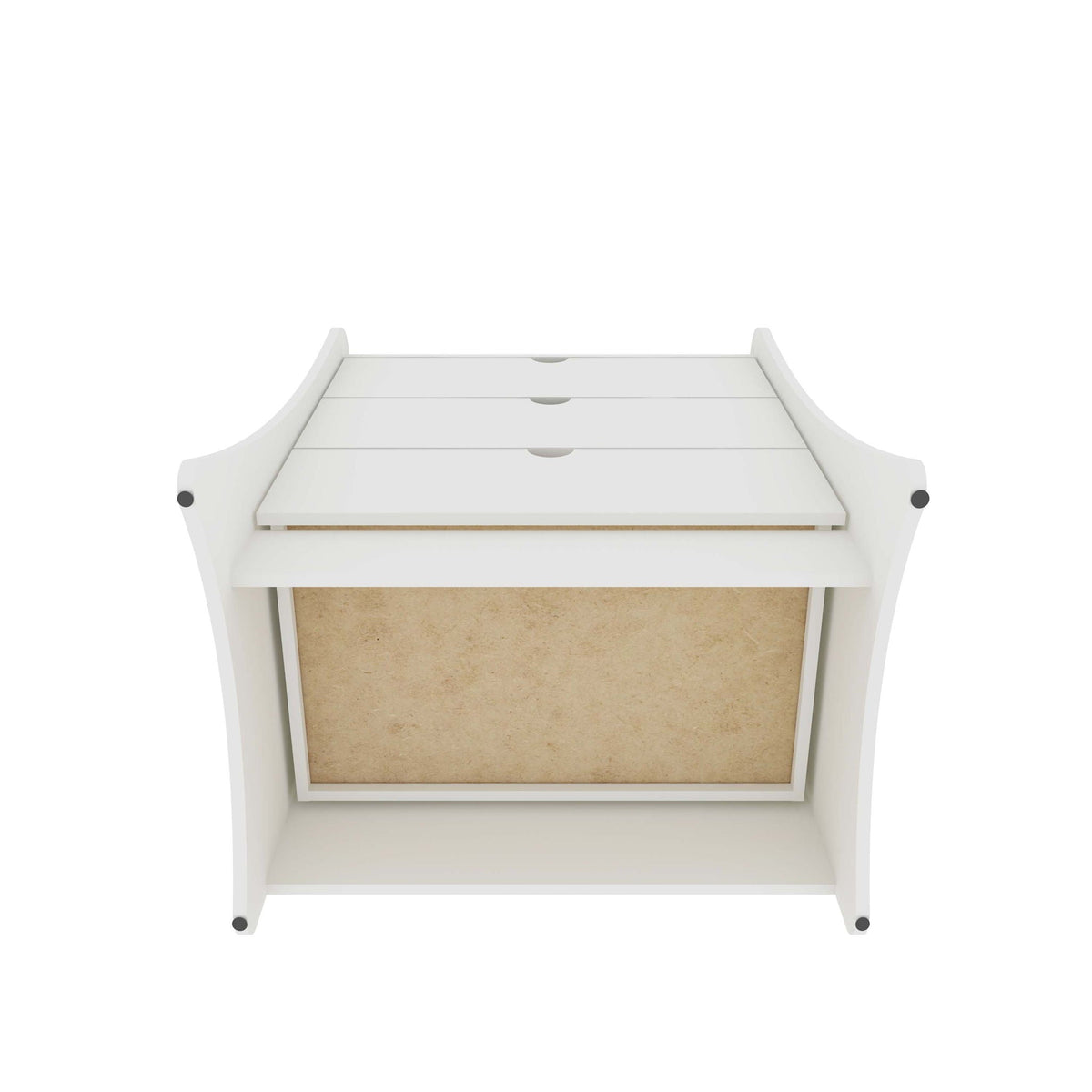 Nightstand with 3 Drawers and Quiet Glide - White or Dark Gray