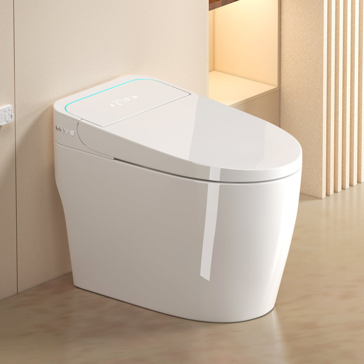 Smart One-Piece Toilet with Bidet and Auto Seat - White