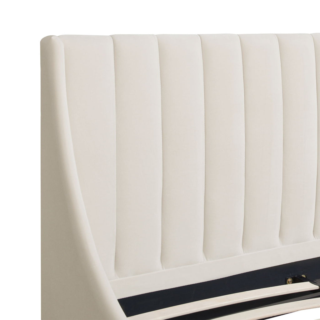 Vertical Tufted Modern Headboard Platform Bed Set with Upholstered Finish - Multiple Colors