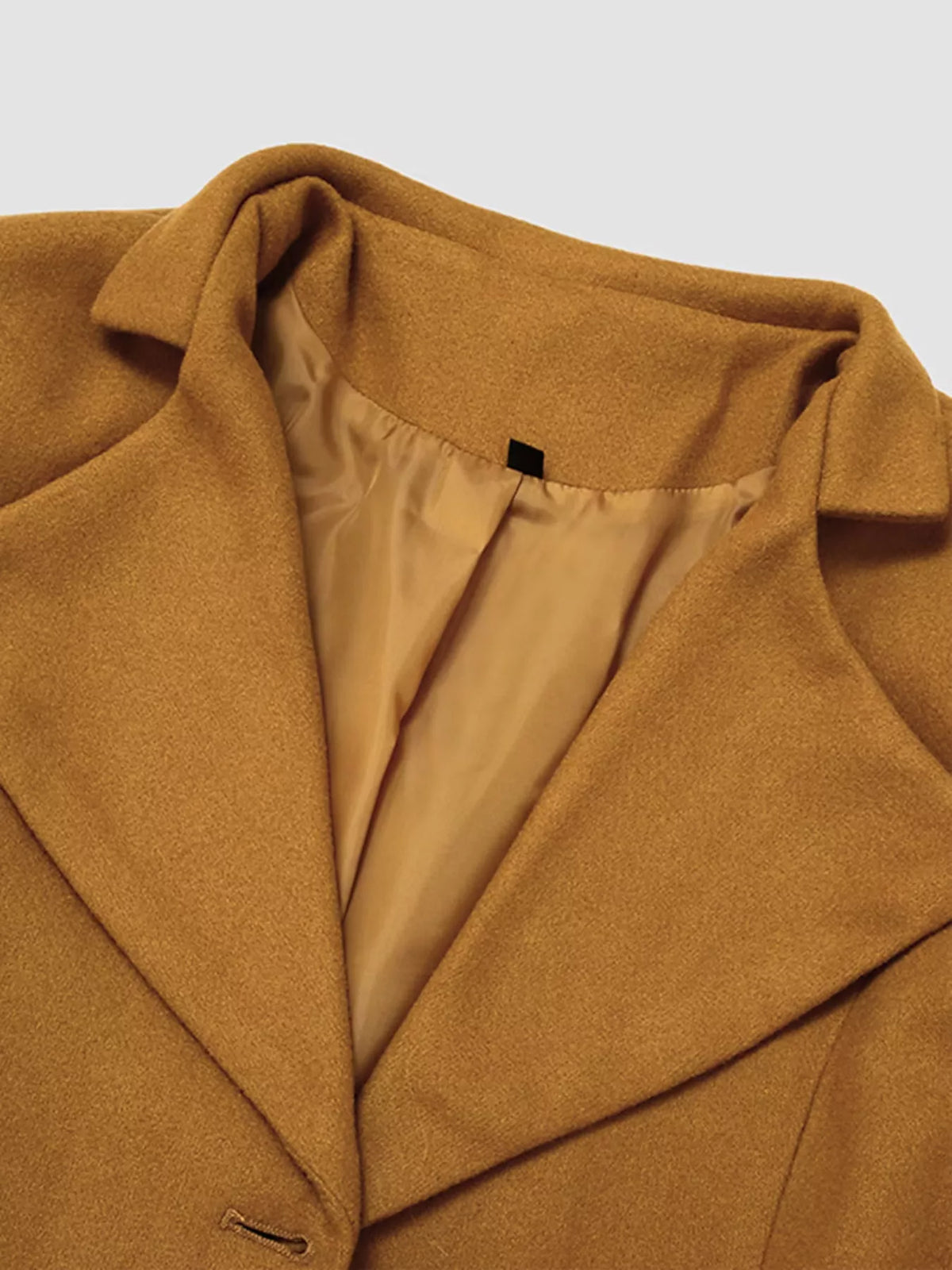 Full Size Single-Breasted Long Sleeve Overcoat Plus Size