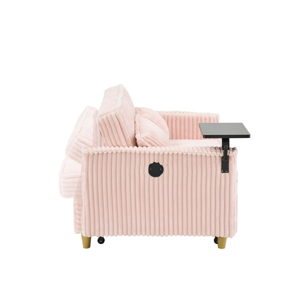 Pull Out Sofa With Movable Tabletop and USB Ports - Multiple Colors
