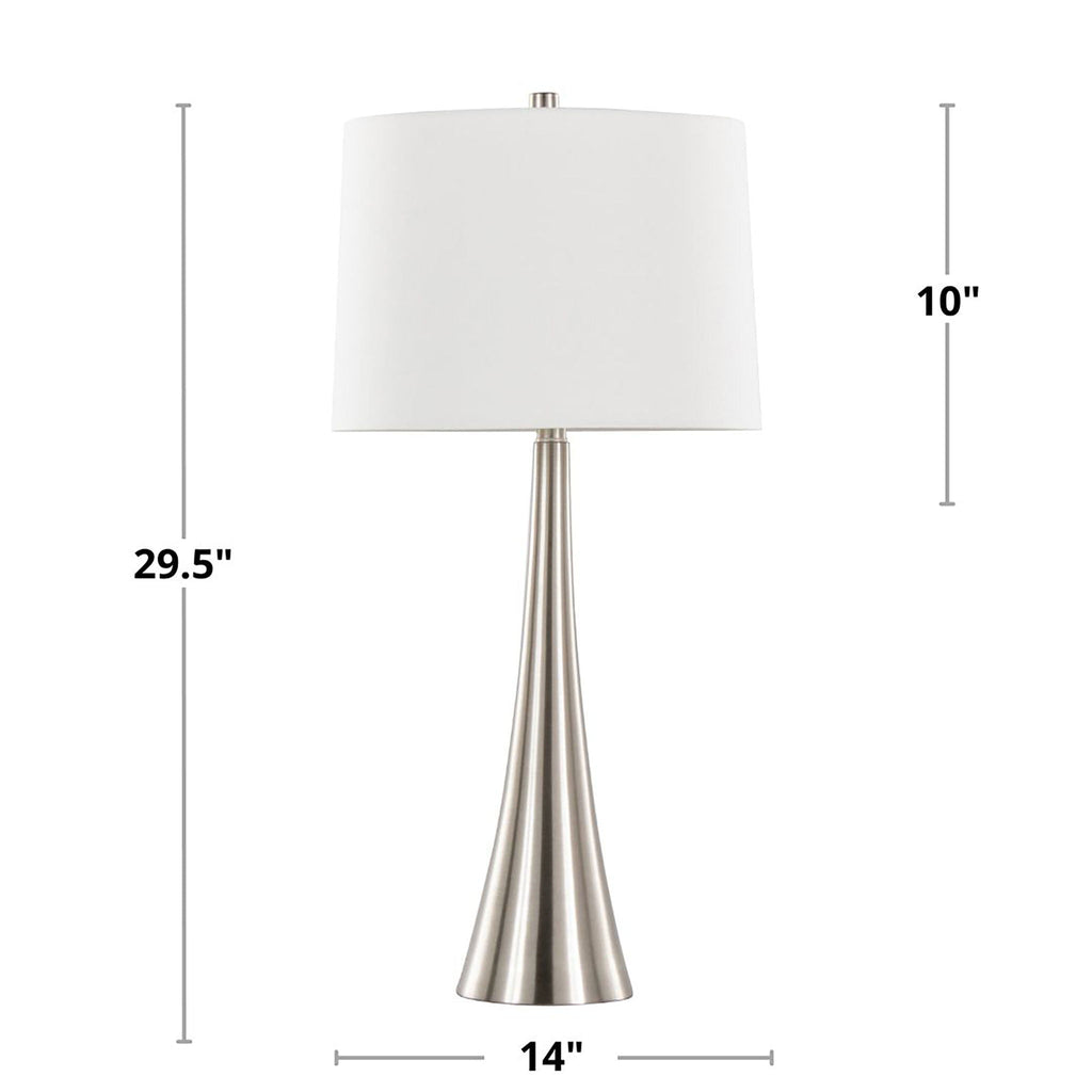 Contemporary Table Lamp Set with 3-Way Switch - Pearl Silver or Bronze
