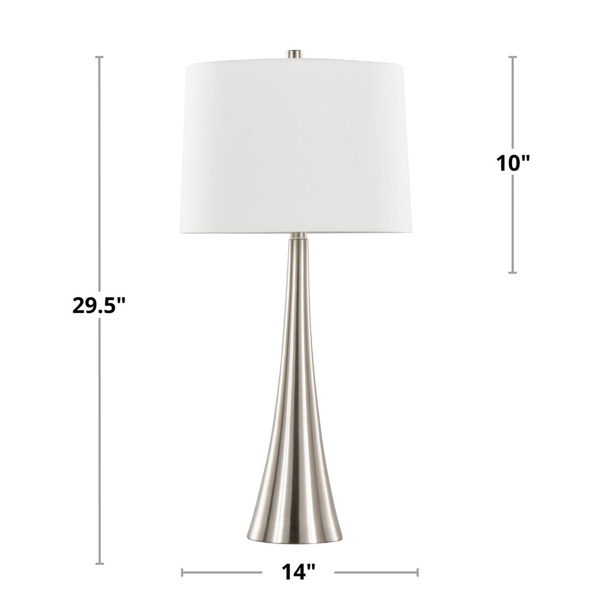 Contemporary Table Lamp Set with 3-Way Switch - Pearl Silver or Bronze