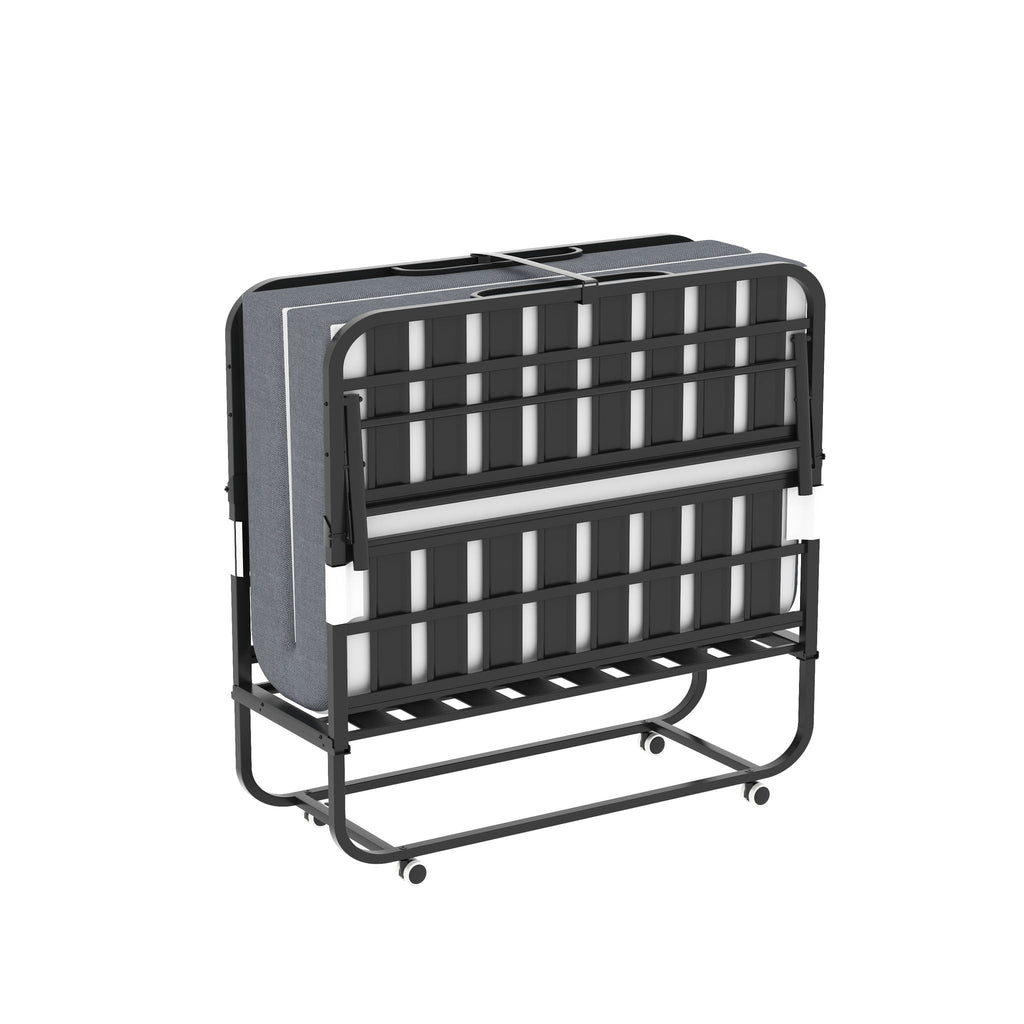 Twin Wide Folding Bed for Tall People with Memory Foam - Black