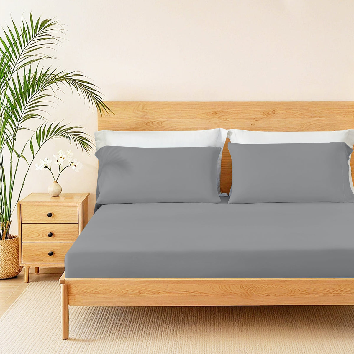 Twin Cooling 2-Piece Sheet Set with Stretch Fit - Ivory or Gray