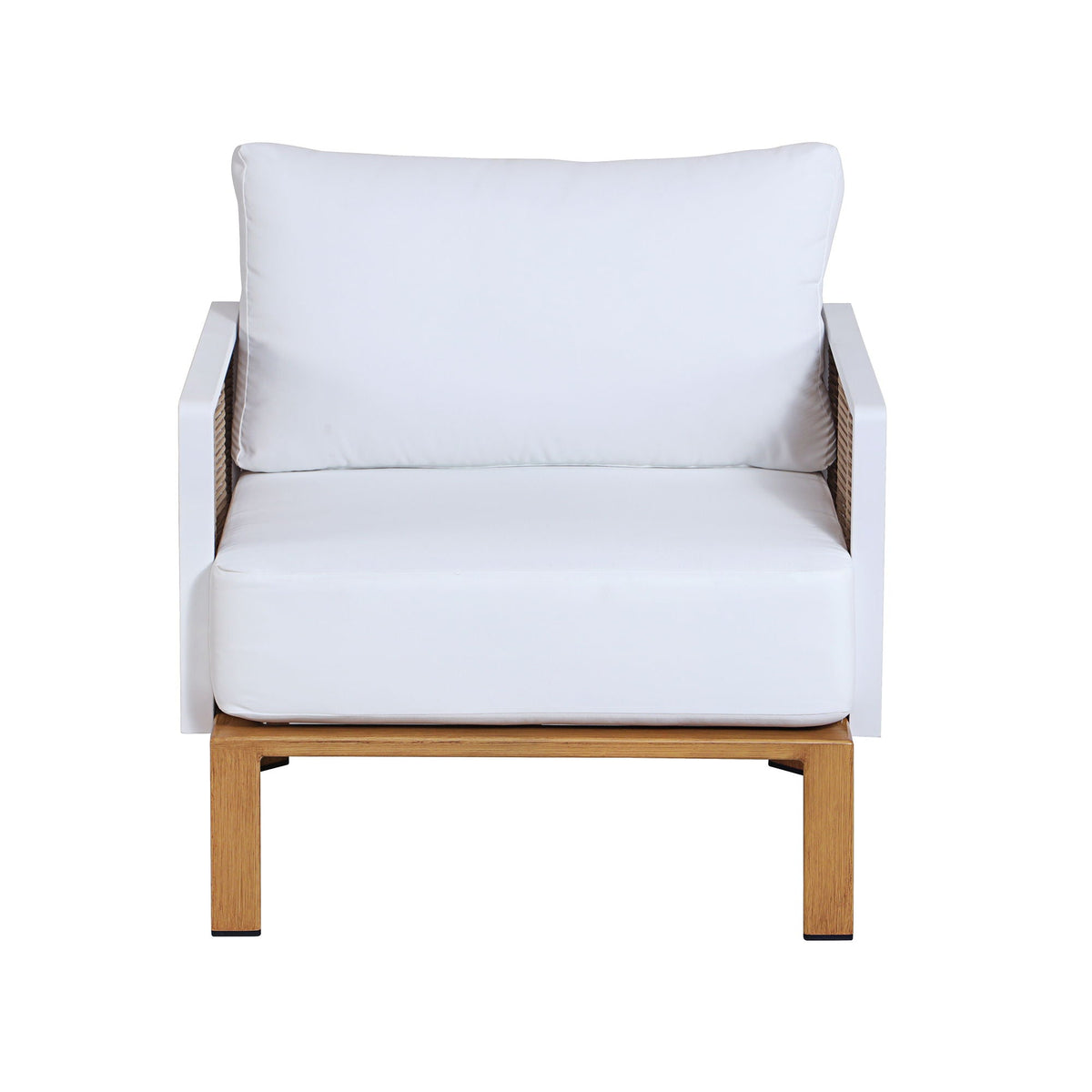 4 Piece Outdoor Conversation Set with Removable Cushions - White