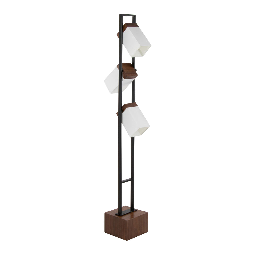 Contemporary Floor Lamp with Adjustable Lighting - Walnut
