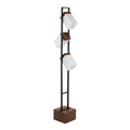 Contemporary Floor Lamp with Adjustable Lighting - Walnut