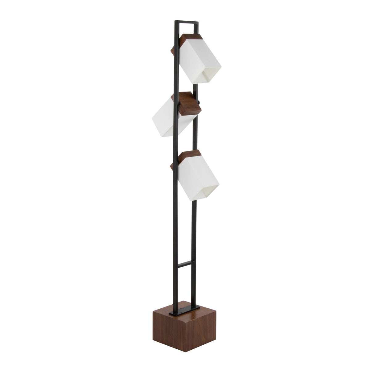Contemporary Floor Lamp with Adjustable Lighting - Walnut