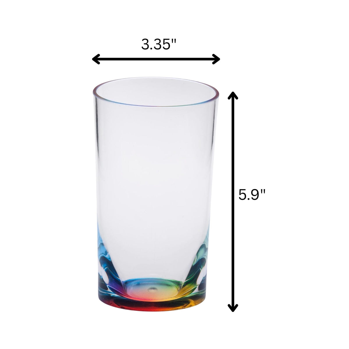 Clear Oval Halo Acrylic Hi Ball Glasses, Set of 4 – BPA-Free, 15oz