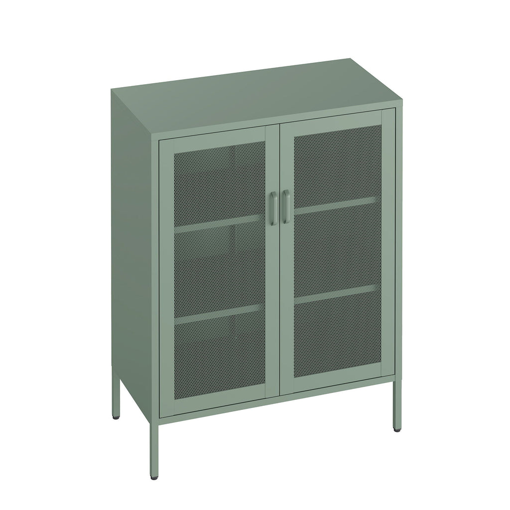 Metal Accent Cabinet with Adjustable Shelves - Black, Green, or White