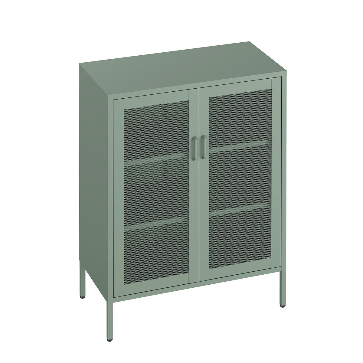 Metal Accent Cabinet with Adjustable Shelves - Black, Green, or White