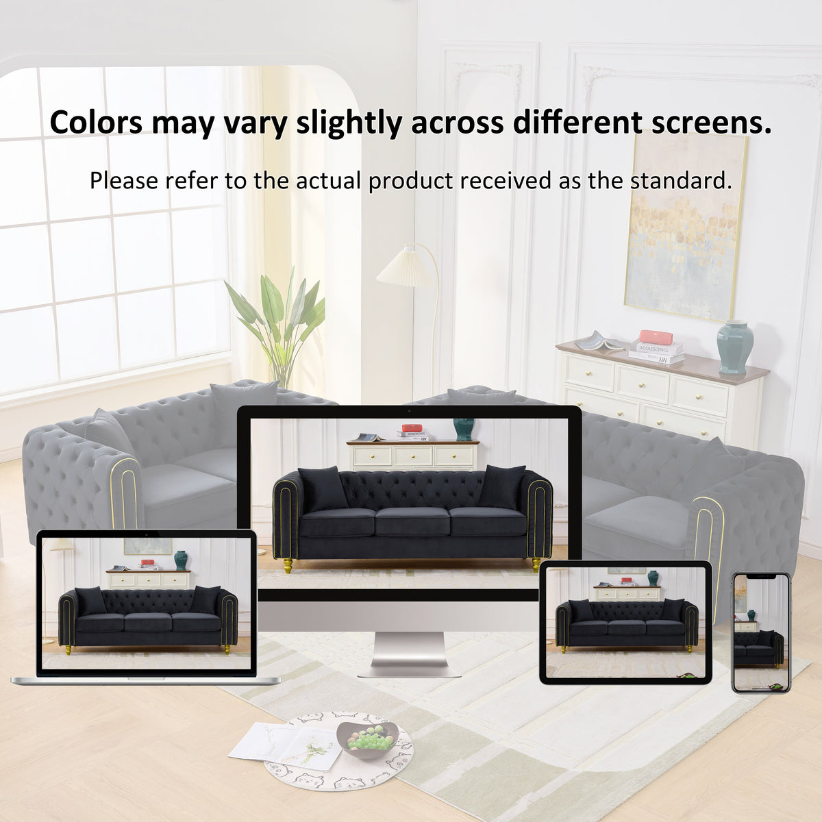 Modern Velvet Loveseat Sofa with Button Tufting