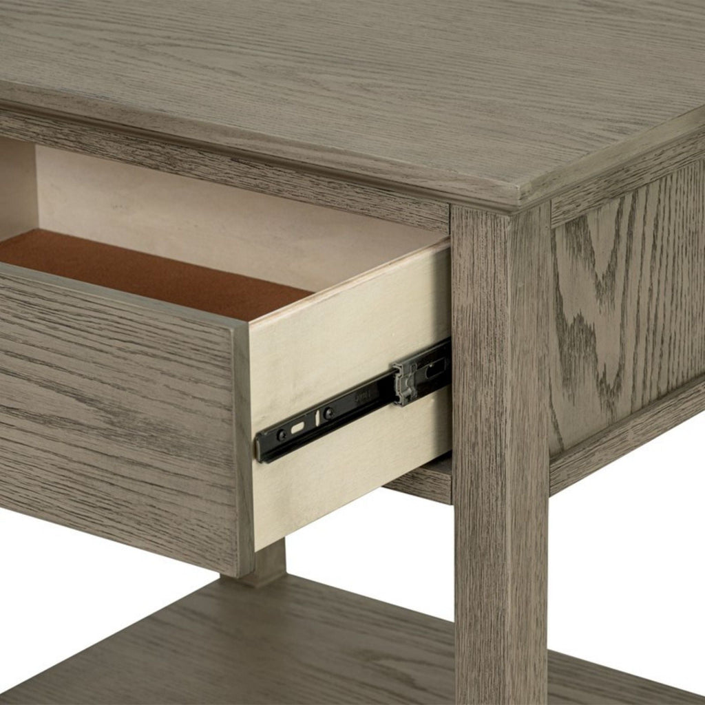 Bedside Table with Drawer and Shelf - Solid Wood Nightstand - Light Brown, Dark Brown, Beige, or Dark Gray