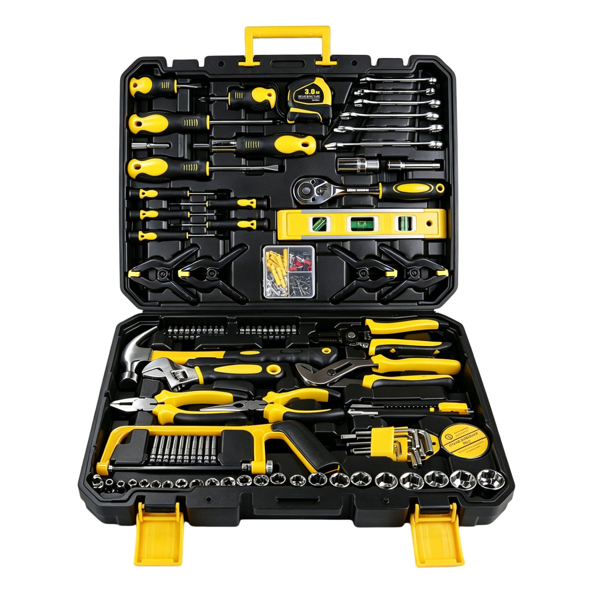 266-Piece Mechanics Tool Set with Durable Storage Case - Black, Yellow