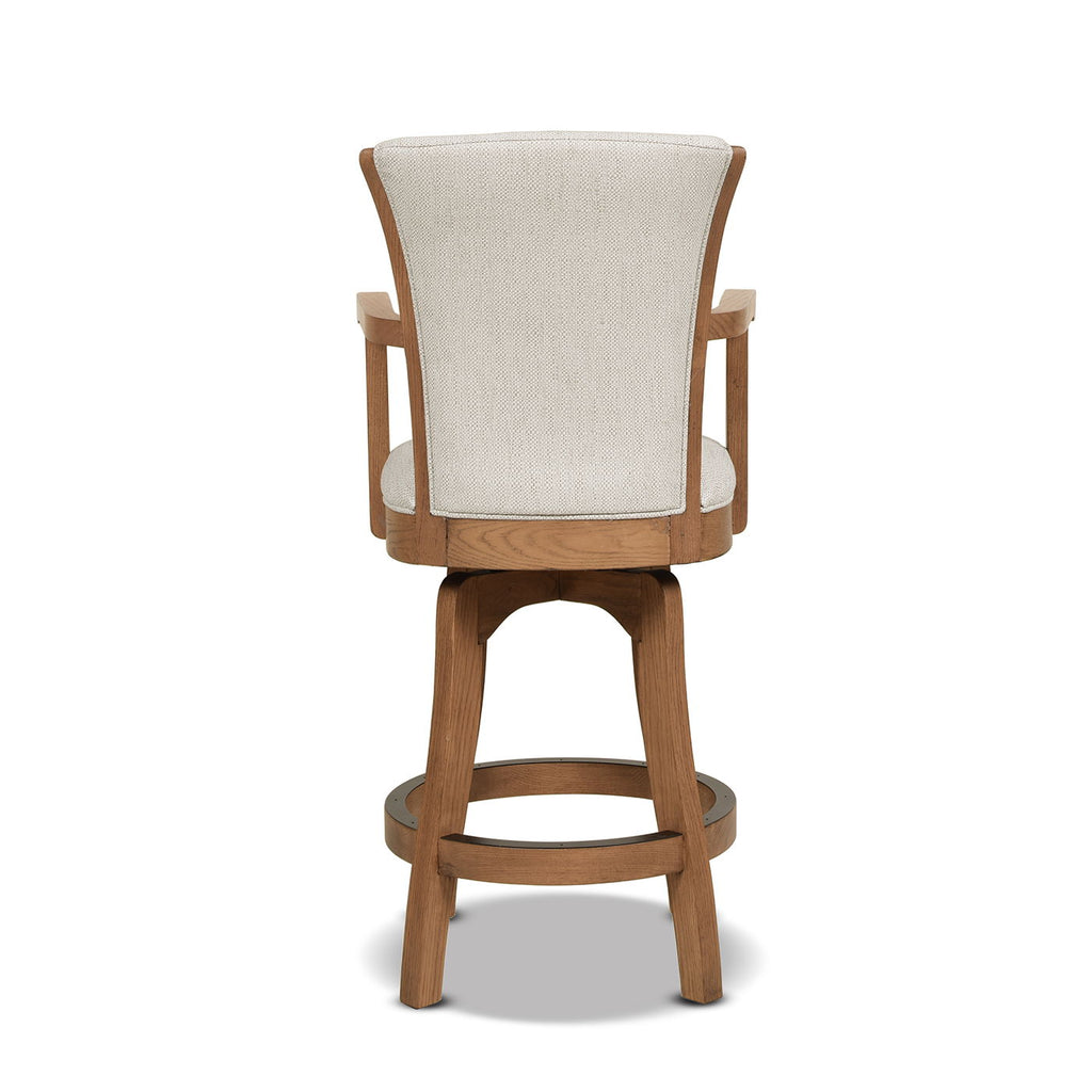 Swivel Counter Height Bar Stool with High Backrest and Solid Hardwood - Multiple Colors