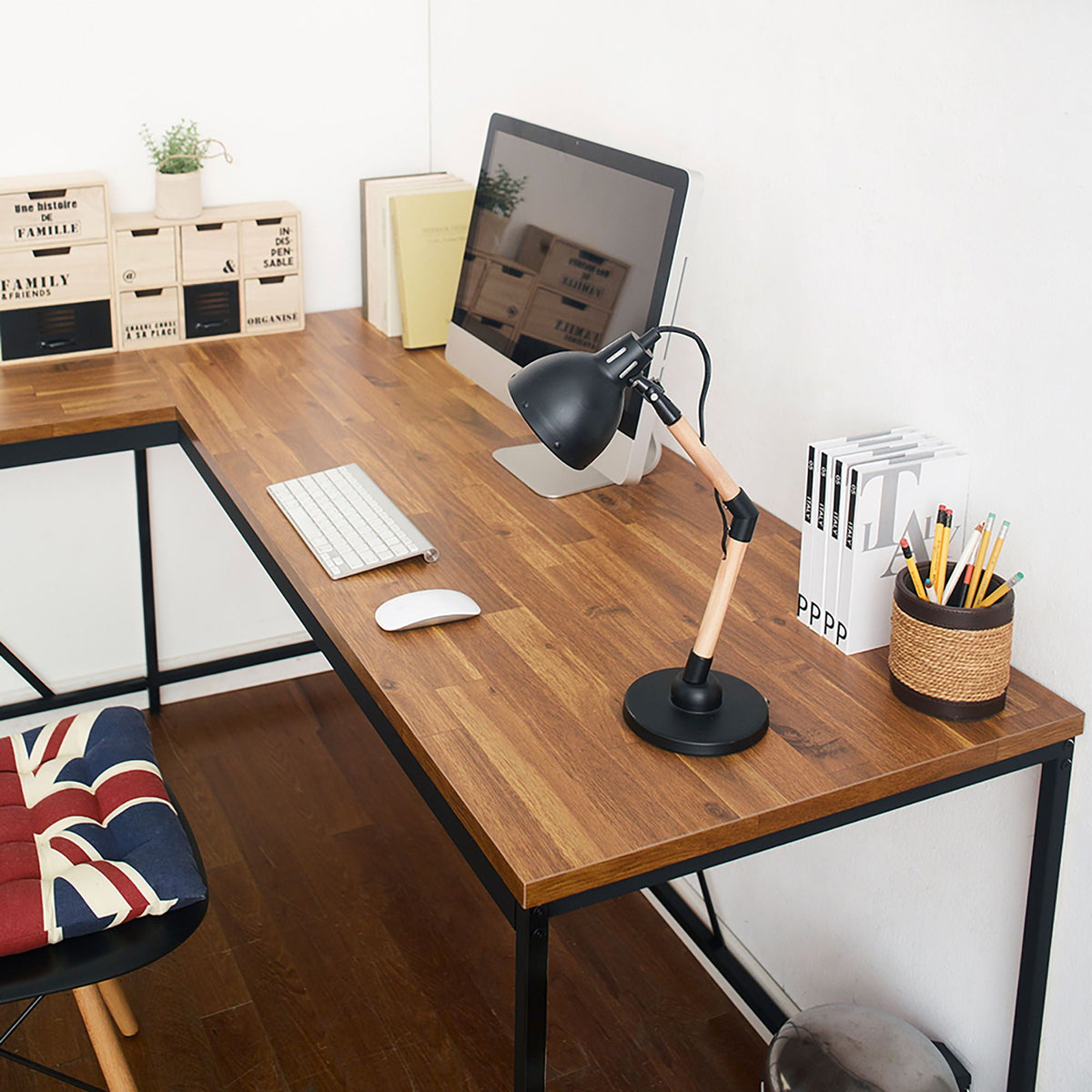 Olympus Corner Desk with Eco-Friendly Board - Dark Gray or Light Brown