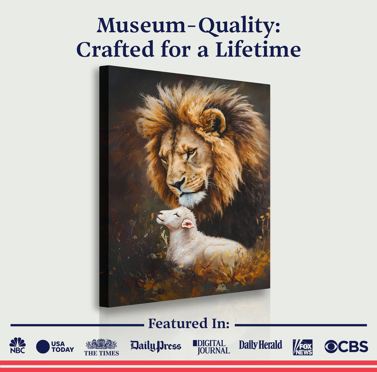 Lion And Sheep Faith Wall Art