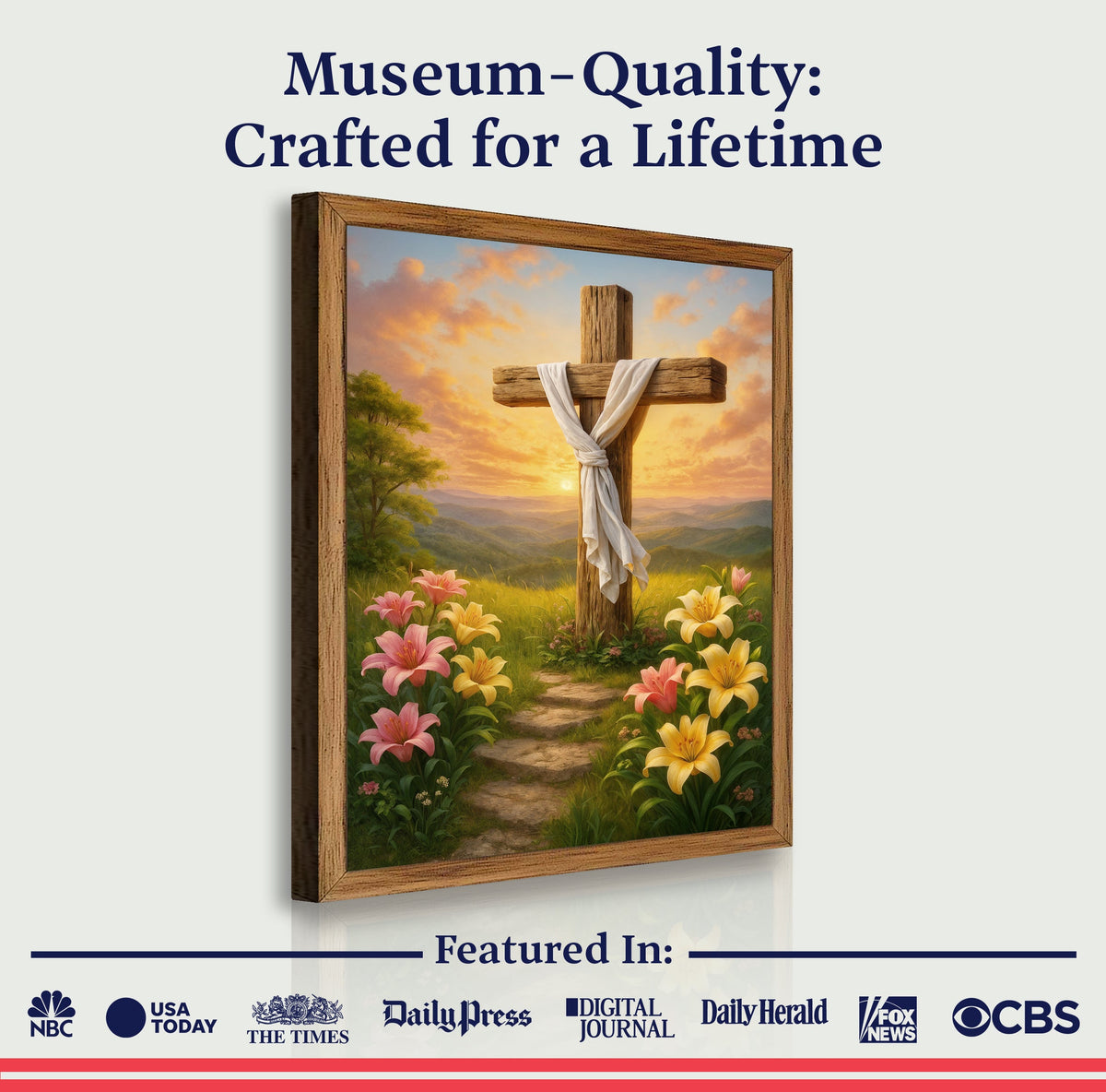 Cross and Flowers Faith Wall Art II