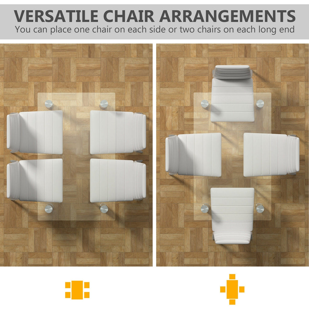 5 Pieces Dining Set with 4 PVC Leather Chairs