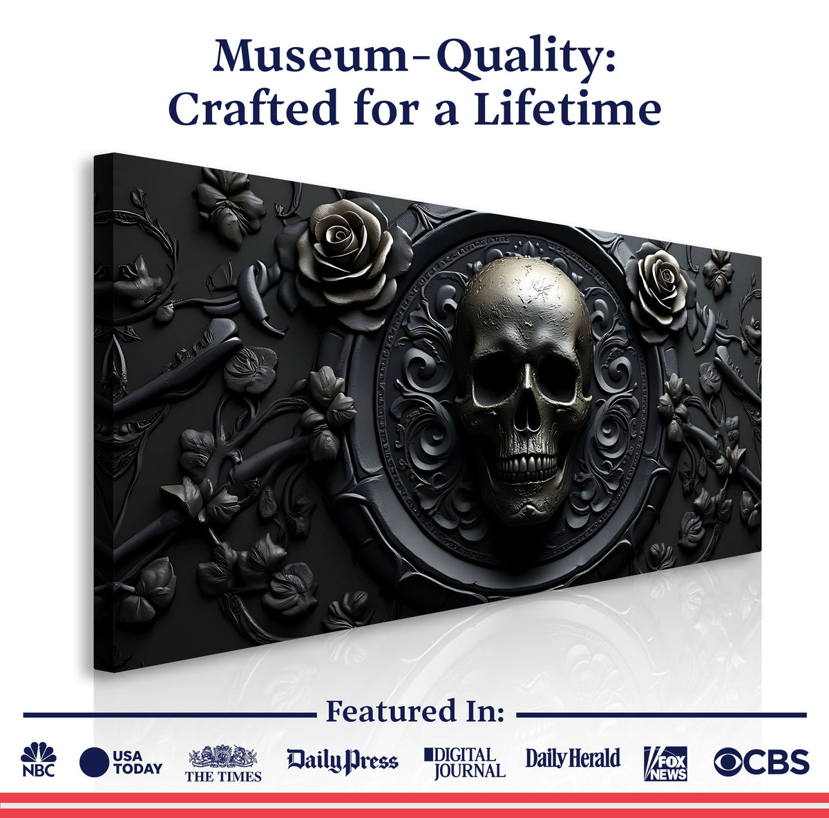 Rose and Skull Wall Art VI