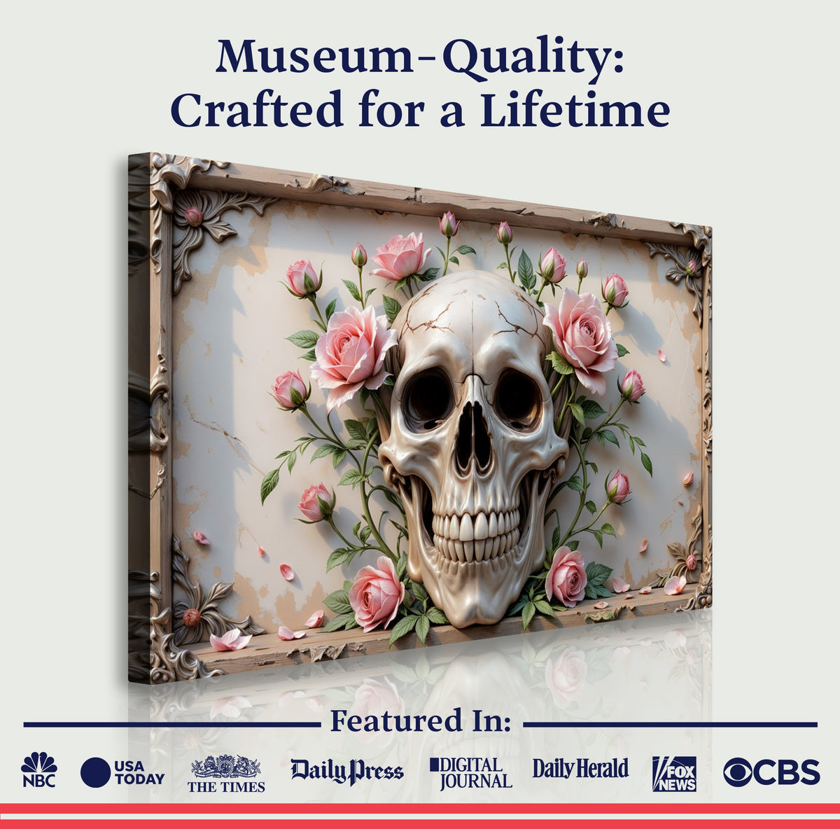Rose And Skull Wall Art V