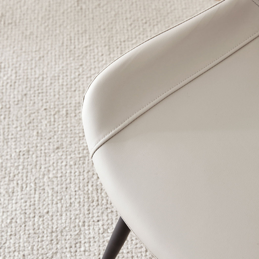 Modern Medieval Cushioned Chairs with Suede Backrest - Pearl Silver, White, or Gray
