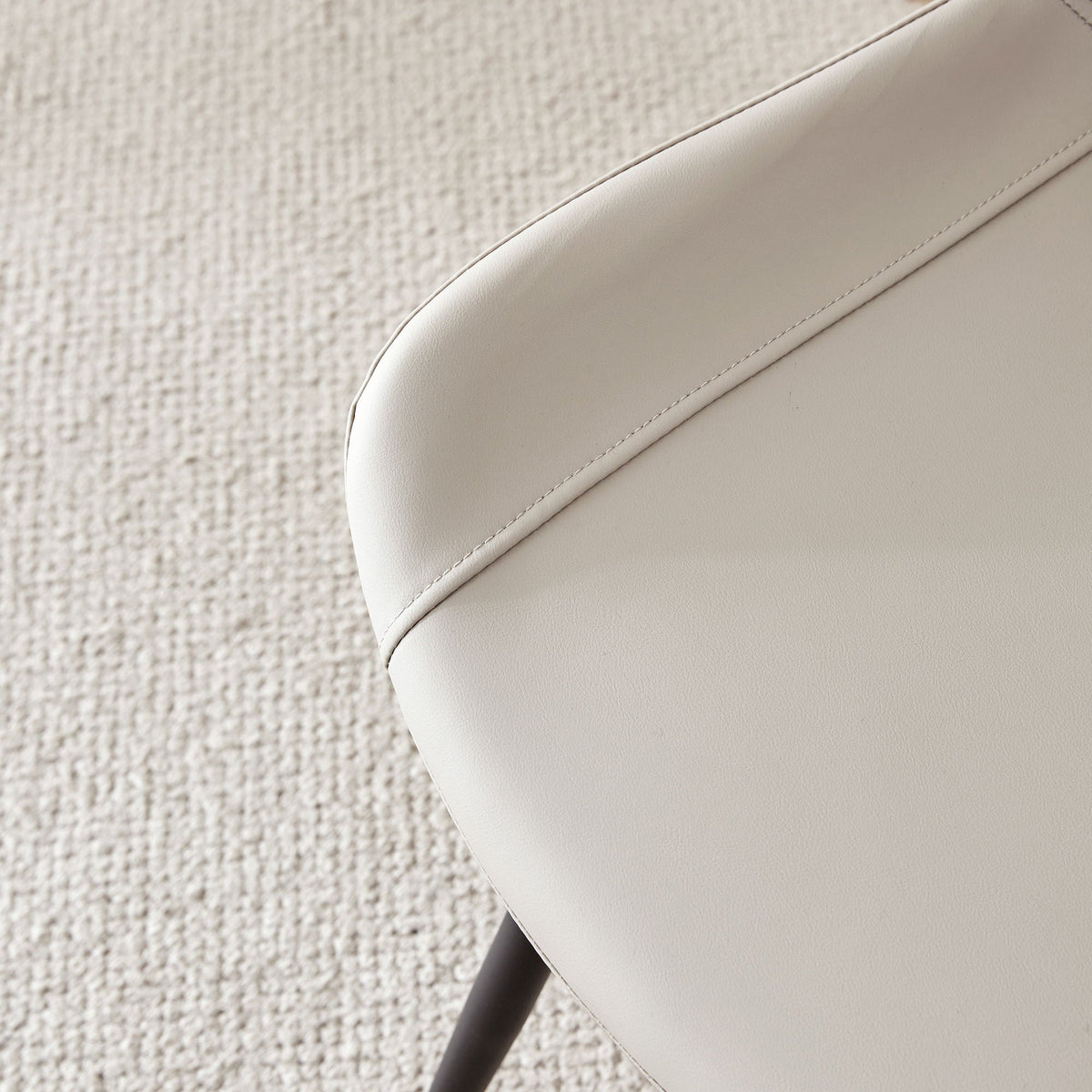 Modern Medieval Cushioned Chairs with Suede Backrest - Pearl Silver, White, or Gray