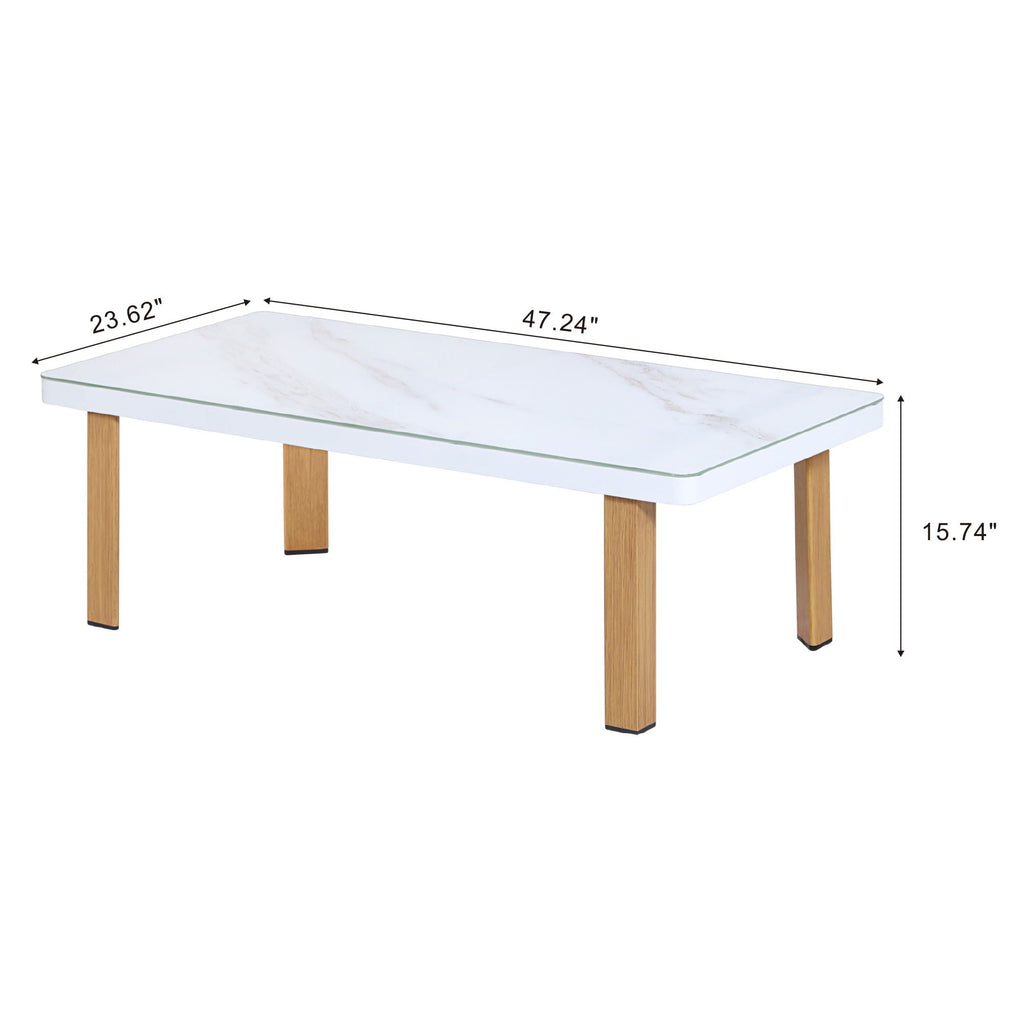 4 Piece Outdoor Conversation Set with Removable Cushions - White