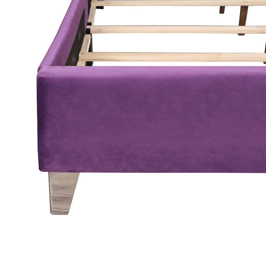 Upholstered Nailhead Trim Chic Bed with Tufted Headboard - Multiple Colors
