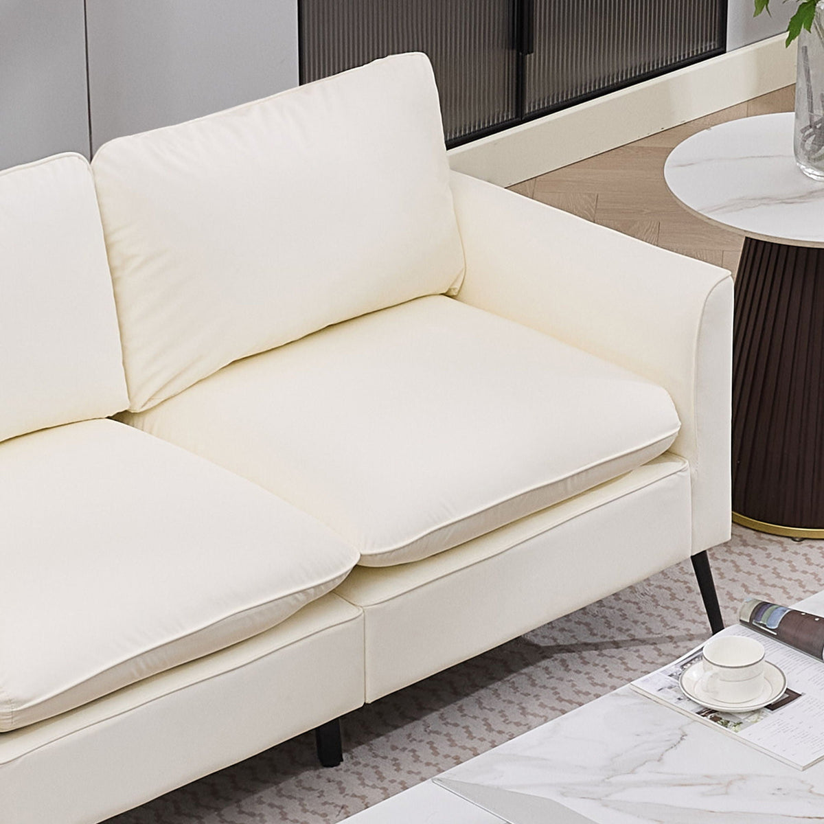 Upholstered Loveseat with Plush Headrest - Multiple Colors