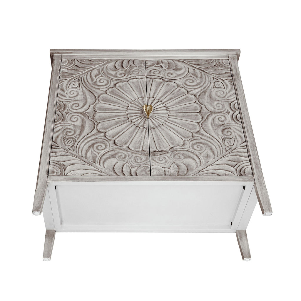 Light Gray 2 Door Cabinet with Adjustable Shelf - Bedroom Storage
