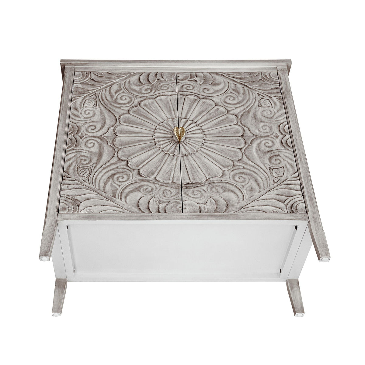 Light Gray 2 Door Cabinet with Adjustable Shelf - Bedroom Storage