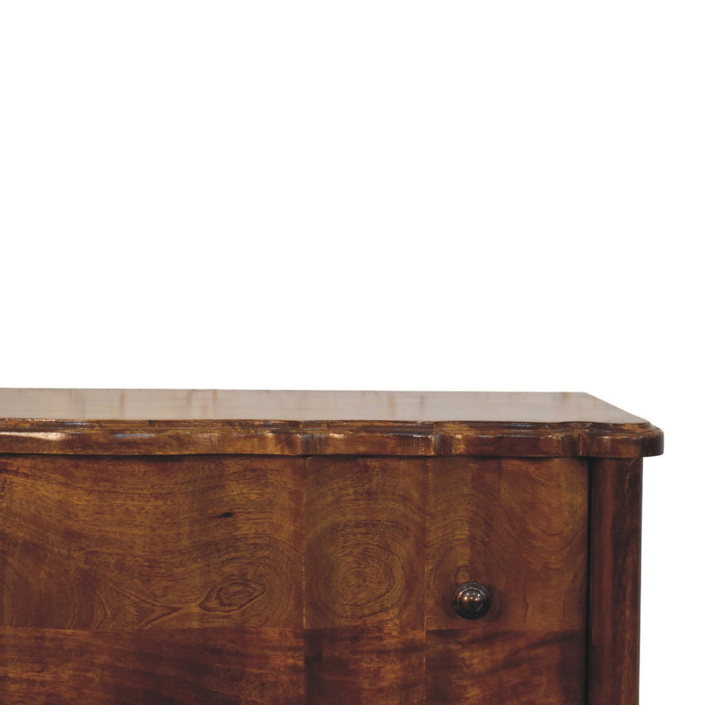 Solid Wood Lume 3 Drawer Chest with Handcrafted Detailing - Chestnut