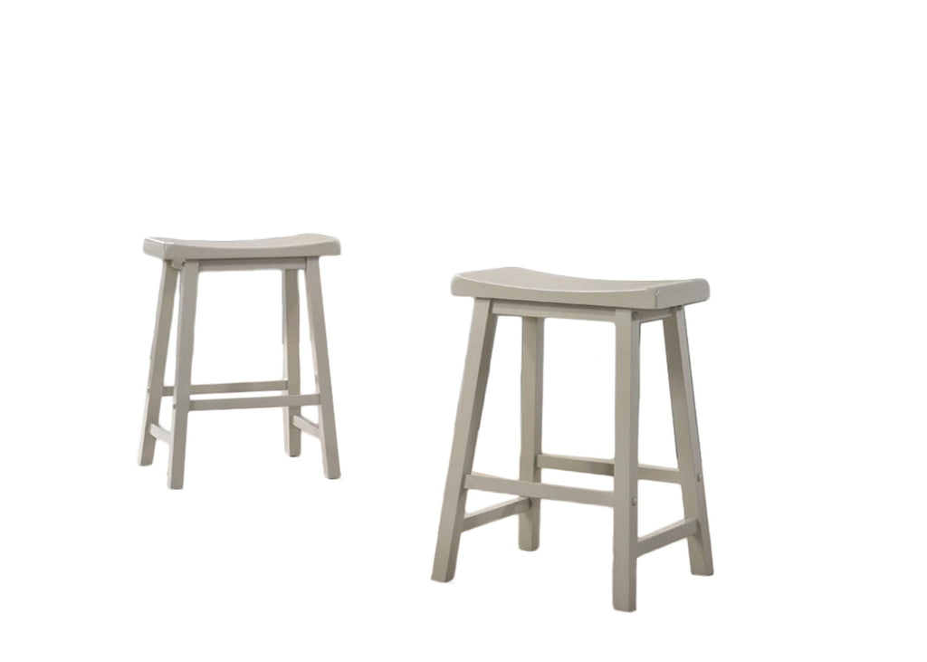 Ergonomic Backless Counter Height Stool Set with Footrest - Gray or White