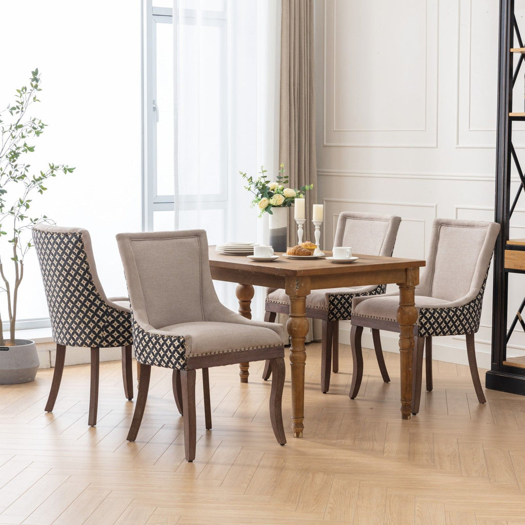 Ultra Side Dining Chair Set with Solid Wood Legs - Multiple Colors