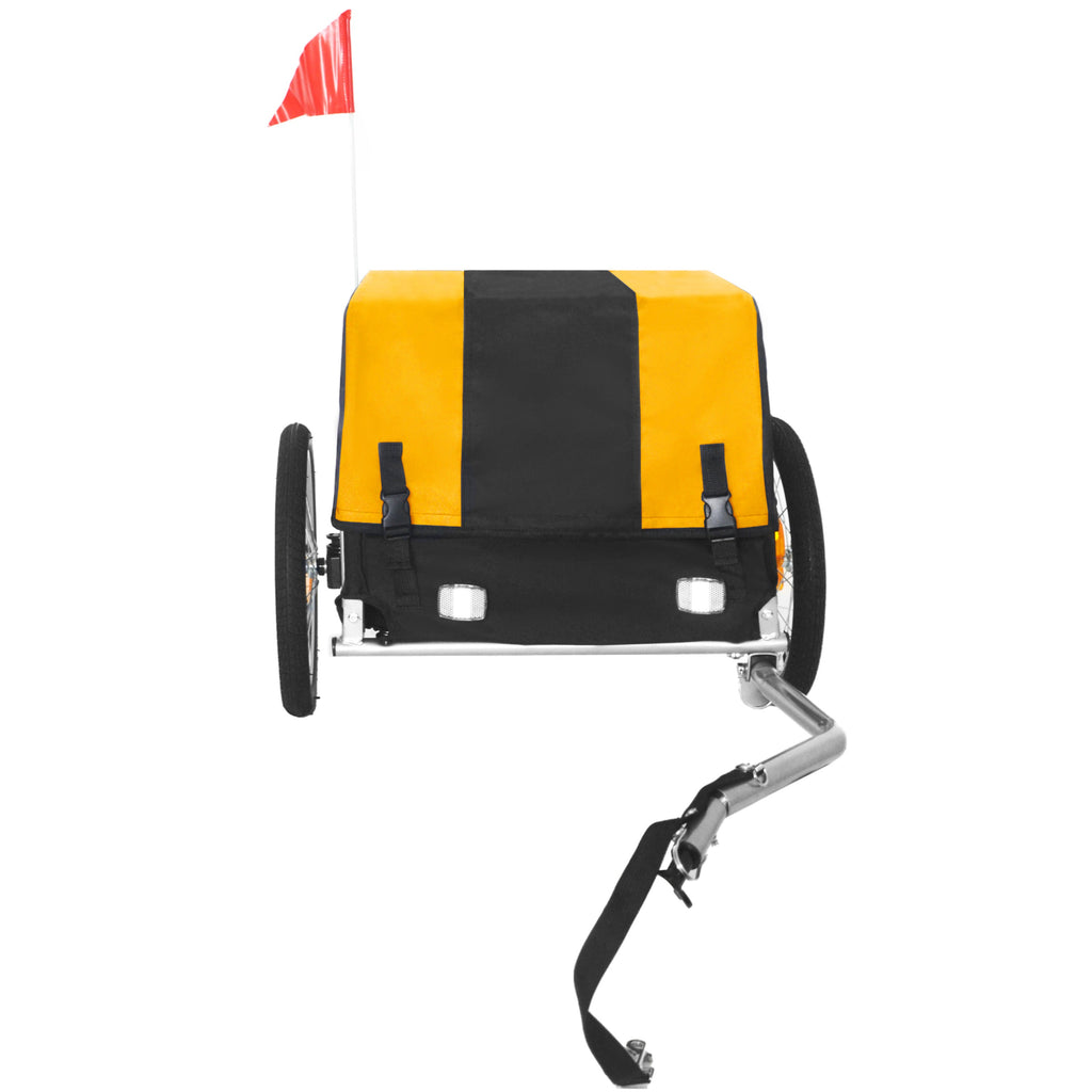 Heavy-Duty Bike Cargo Trailer with Removable Waterproof Cover - Yellow+Black, Black+Green, Black