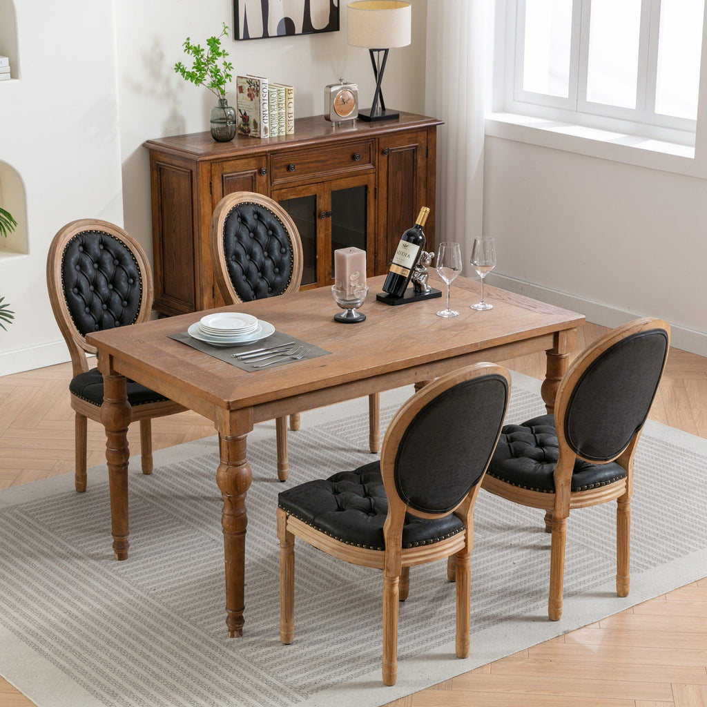 French Style Solid Wood Dining Chair with Nailhead Trim - Multiple Colors