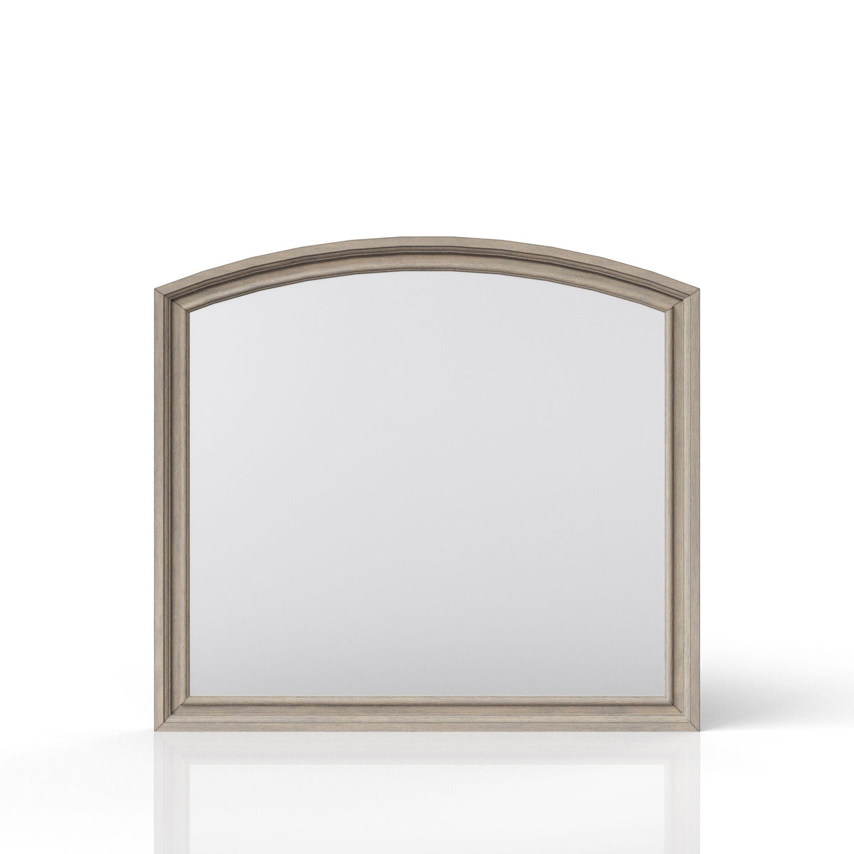 Antique Gray Mirror with Wood and Glass Construction - Gray