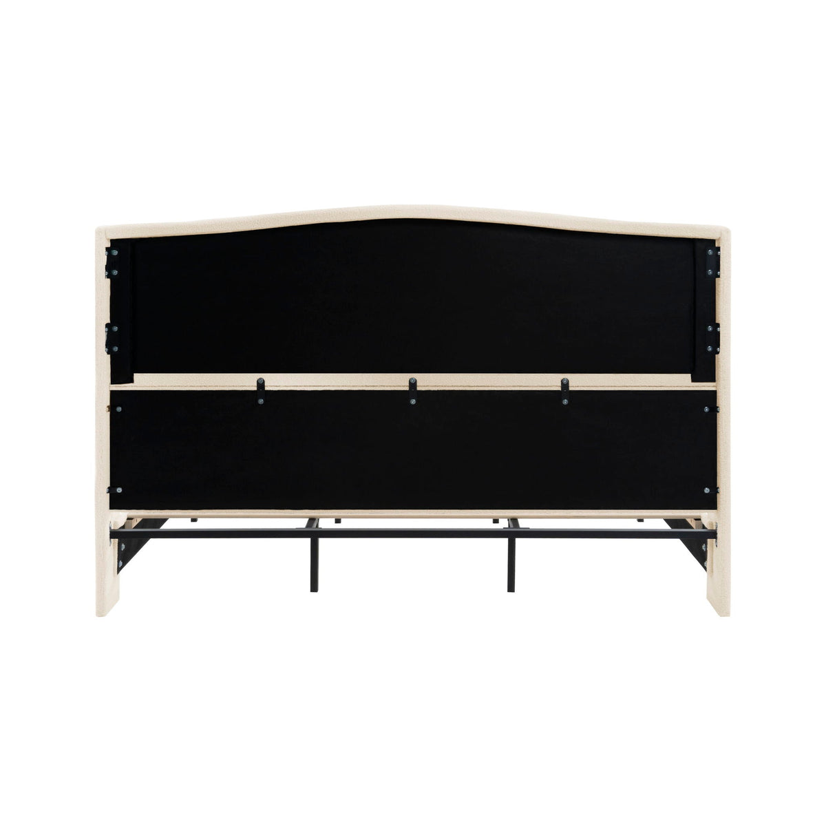 Platform Bed Frame with Tall Headboard and High Footboard - White or Gray