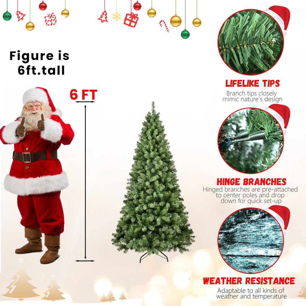 7ft Pre-Lit PVC Christmas Tree with 400 UL Lights - Green