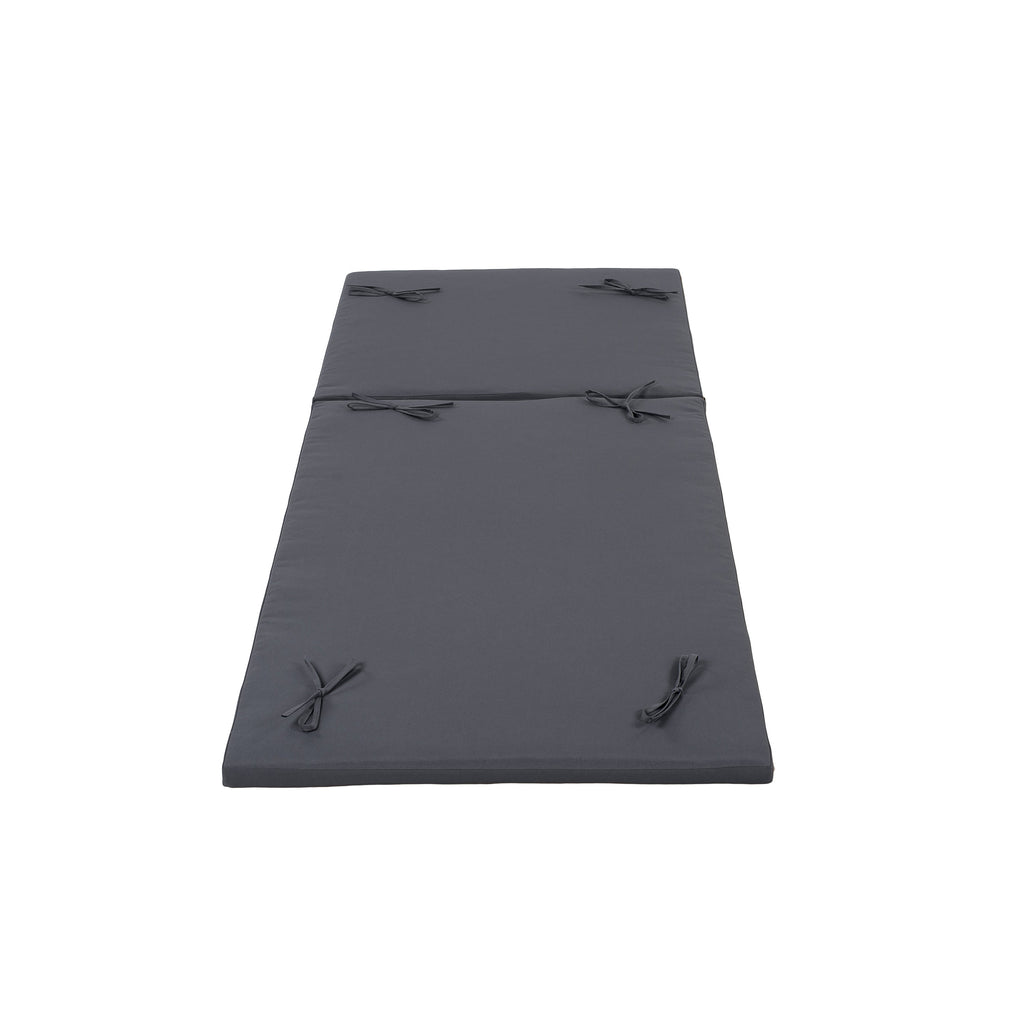 2" Thick Chaise Lounge Cushion with Water-Resistant Cover - Dark Grey