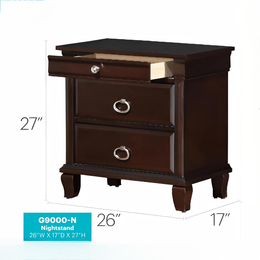 Cappuccino Nightstand with Felt-Lined Drawer - Triton