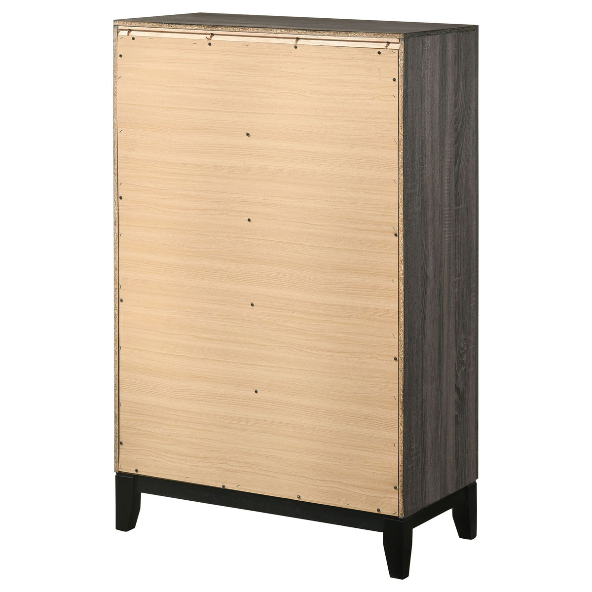 Smoke Gray 5 Drawer Chest with Solid Wood Construction - 5 Drawers