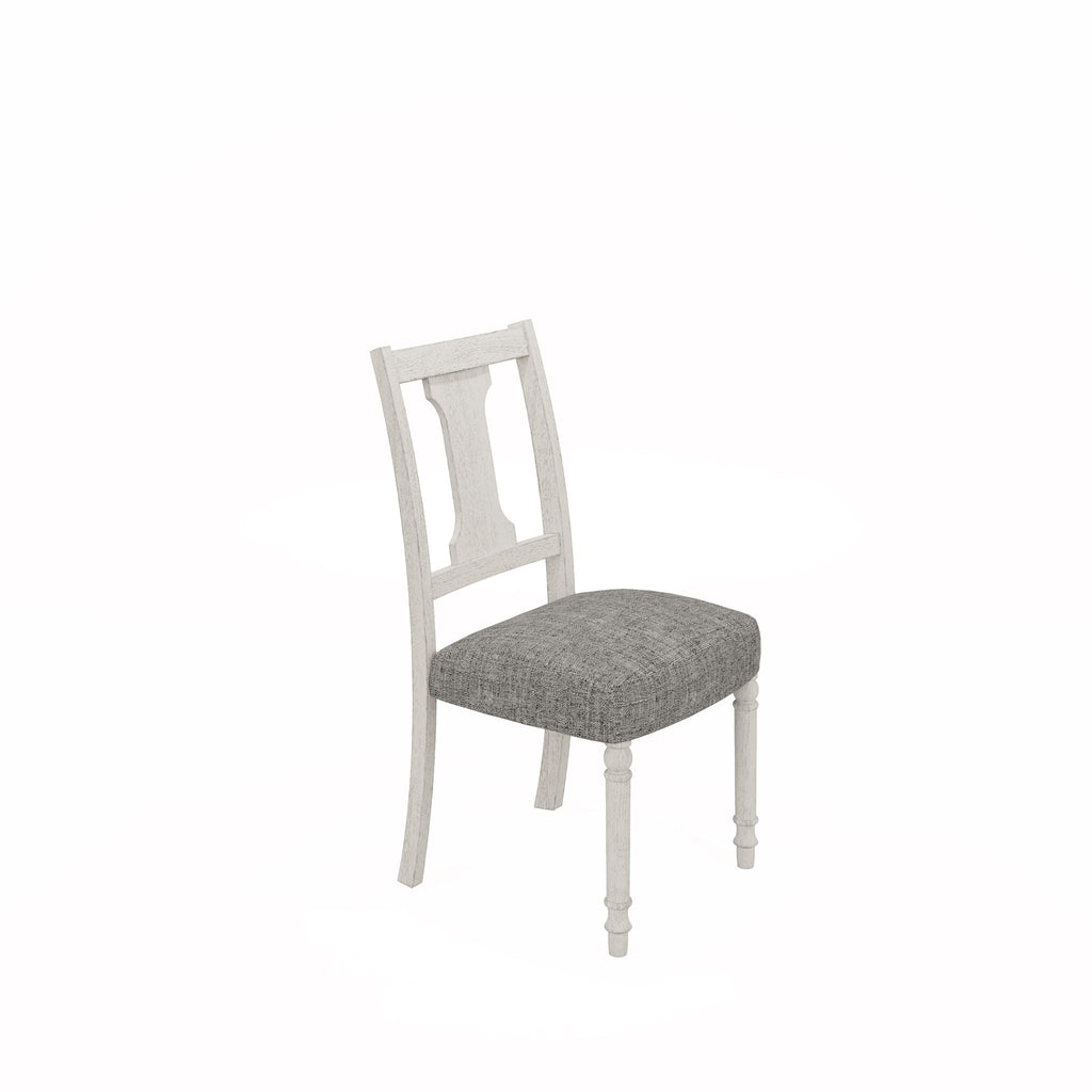 Round 5 Piece Dining Table Set with Pedestal Base - White And Gray