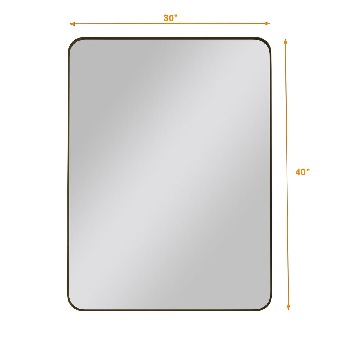 Rectangular Metal Framed Wall Mirror with Modern Design - Black